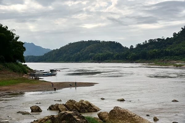 Mekong river landscape Luang prabang Laos