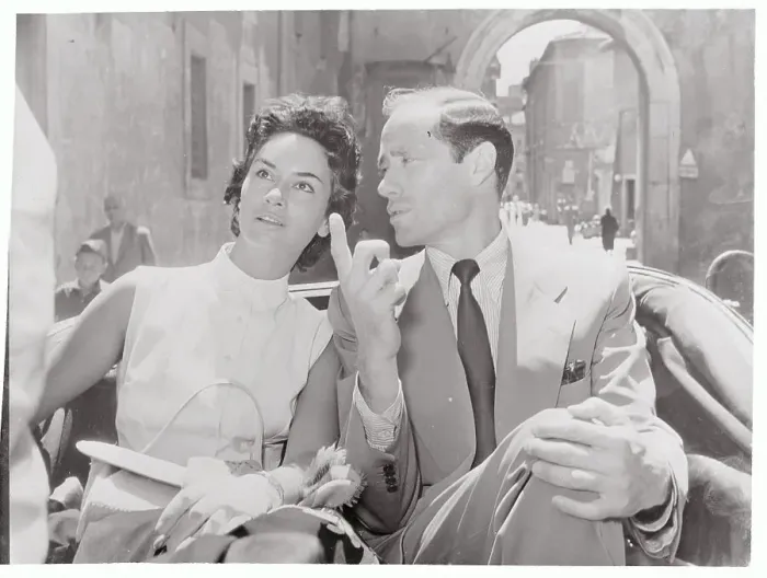 Framed Print : Mel Ferrer with Lea Massari Framed Print : Mel Ferrer with Lea Massari