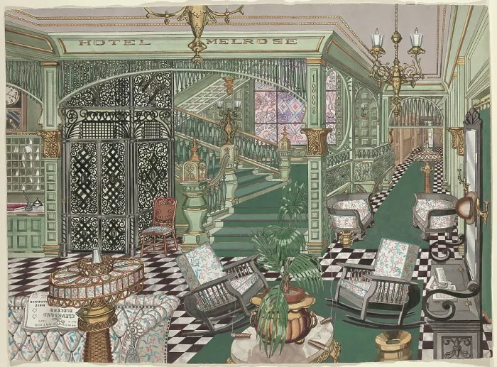 Framed Print : Melrose Hotel Lobby Framed Print : Melrose Hotel Lobby