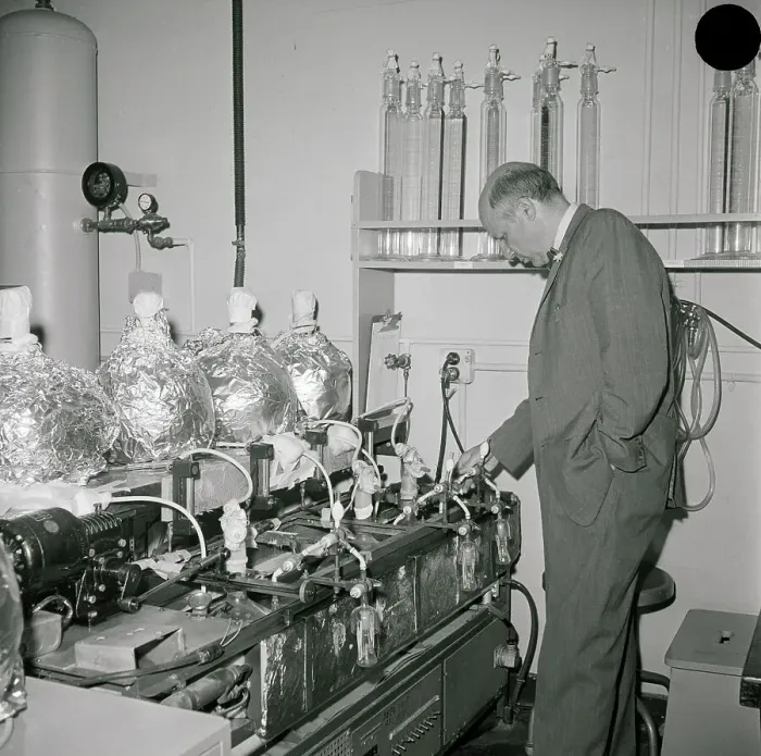 Framed Print : Melvin Calvin Inspects Chlorella Tanks