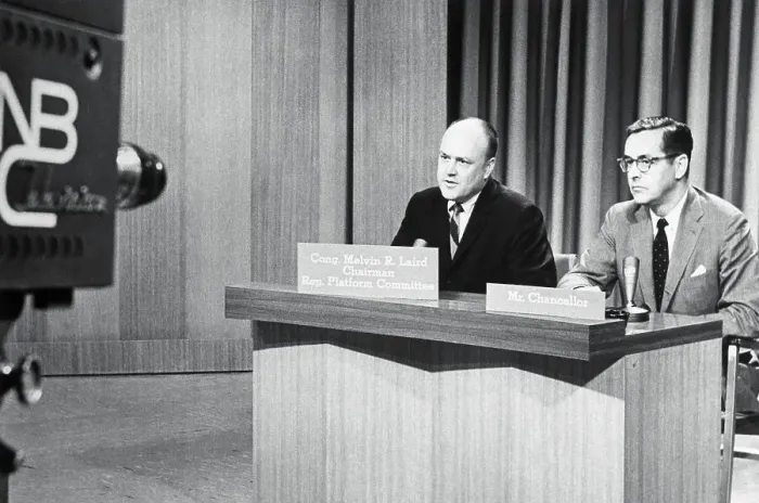 Framed Print : Melvin Laird on Television Program with John Chancellor Framed Print : Melvin Laird on Television Program with John Chancellor