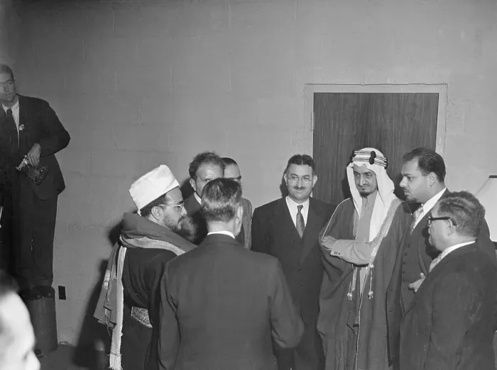 Framed Print : Members of the Arab League Meeting with U.N Framed Print : Members of the Arab League Meeting with U.N