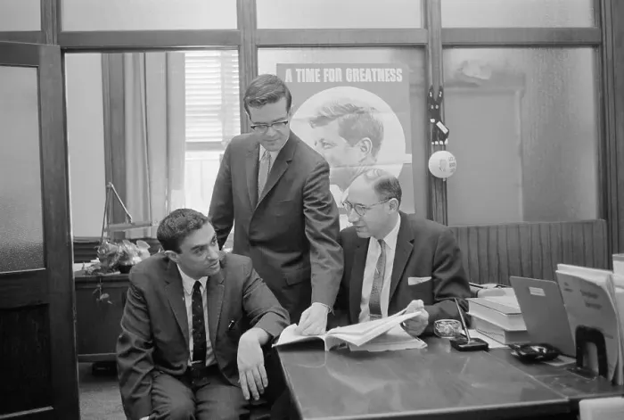 Framed Print : Members of John F. Kennedy Campaign Office Conversing Framed Print : Members of John F. Kennedy Campaign Office Conversing