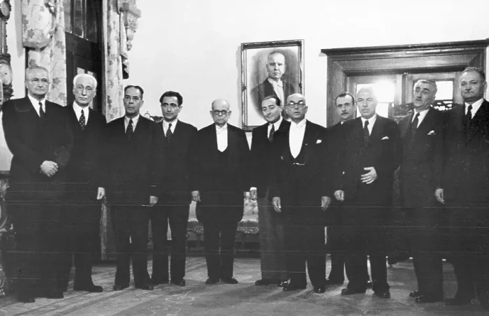 Framed Print : Members of New Turkish Government Pose Framed Print : Members of New Turkish Government Pose