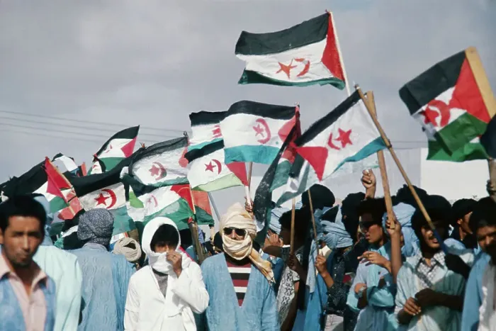 Framed Print : Members of Polisario Front Demonstrating Framed Print : Members of Polisario Front Demonstrating