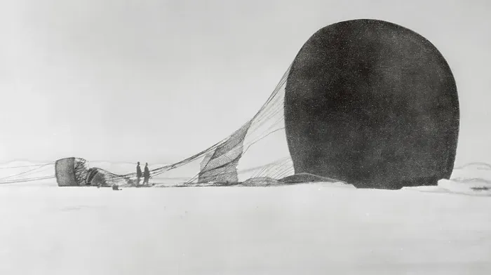 Framed Print : Members of Salomon Andree Expedition with Balloon Remains Framed Print : Members of Salomon Andree Expedition with Balloon Remains