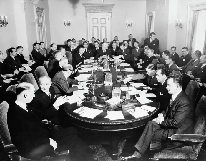 Framed Print : Members of UNCIO Executive Meeting Framed Print : Members of UNCIO Executive Meeting