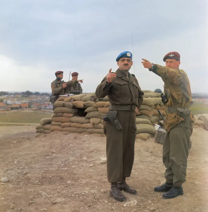 Framed Print : Two Members of United Nations Peacekeeping Force Framed Print : Two Members of United Nations Peacekeeping Force