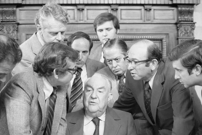 Framed Print : Members of Watergate Committee Conferring Together Framed Print : Members of Watergate Committee Conferring Together