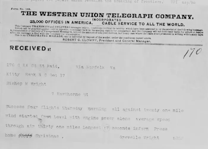 Framed Print : Memo from Orville Wright to Father