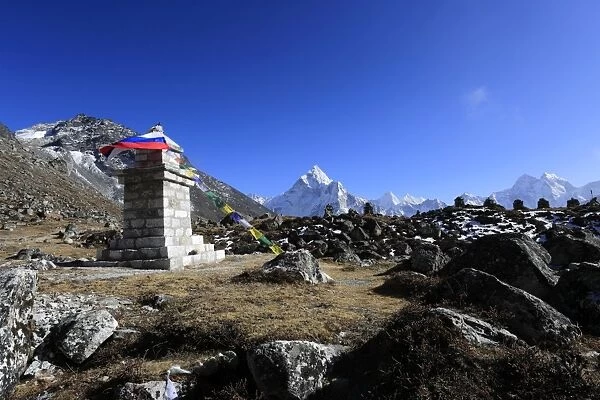 Memorials and Tombstones to climbers and Sherpas