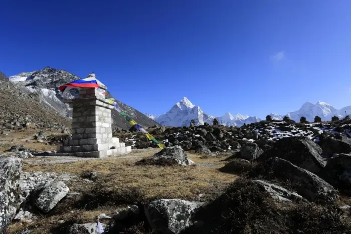 Framed Print : Memorials and Tombstones to climbers and Sherpas Framed Print : Memorials and Tombstones to climbers and Sherpas