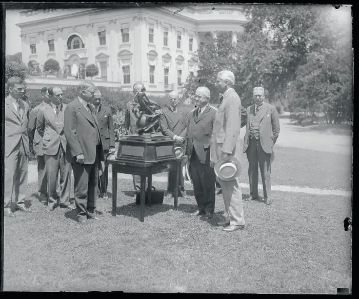 Framed Print : Men Being Awarded the Collier Trophy Framed Print : Men Being Awarded the Collier Trophy
