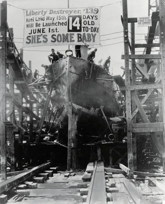 Framed Print : Men Building War Ship Framed Print : Men Building War Ship