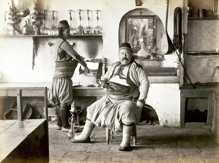 Framed Print : Men in a Cafe in Constantinople, Istanbul, c. 1850, Turkey, Historical, digitally restored reproduction from a 19th century original Framed Print : Men in a Cafe in Constantinople, Istanbul, c. 1850, Turkey, Historical, digitally restored reproduction from a 19th century original
