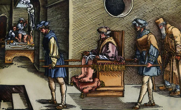 Framed Print : Men Carrying Injured Man to Hospital Framed Print : Men Carrying Injured Man to Hospital