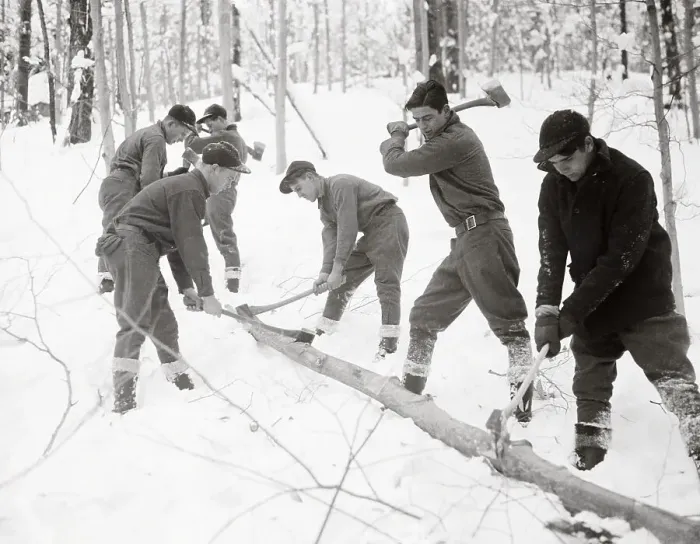 Framed Print : Men Cutting Woodlands Framed Print : Men Cutting Woodlands