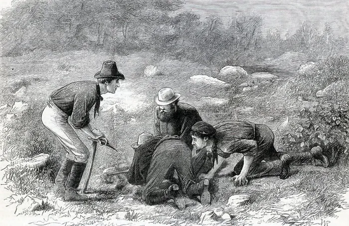 Framed Print : Men Digging for Gold Framed Print : Men Digging for Gold