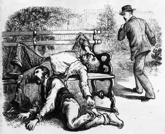 Framed Print : Two Men Dying On A Park Bench Framed Print : Two Men Dying On A Park Bench
