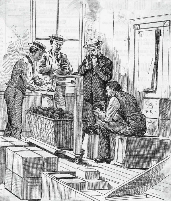 Framed Print : Men Examine Opium In The Opium Room