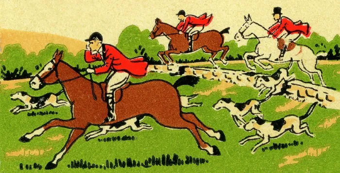 Framed Print : Men fox hunting Framed Print : Men fox hunting