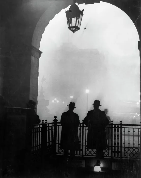 Framed Print : Men Gazing Over Railings Framed Print : Men Gazing Over Railings