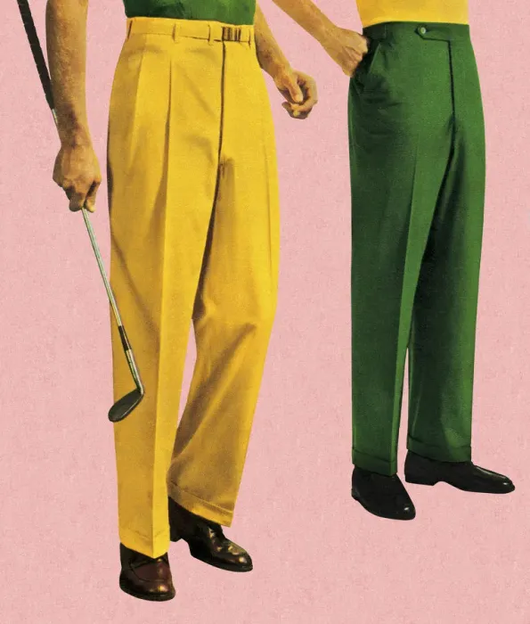 Framed Print : Men in Green and Gold Slacks Framed Print : Men in Green and Gold Slacks
