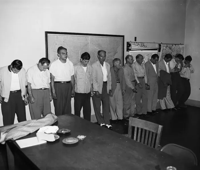 Framed Print : Men Handcuffed to Each Other Framed Print : Men Handcuffed to Each Other