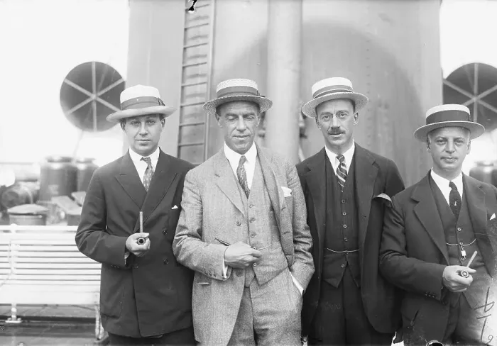 Framed Print : Men in Hats and Suits in 1923