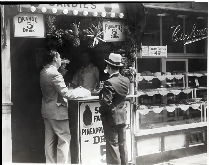Framed Print : Men Keeping Cool With Five Cents Drinks Framed Print : Men Keeping Cool With Five Cents Drinks