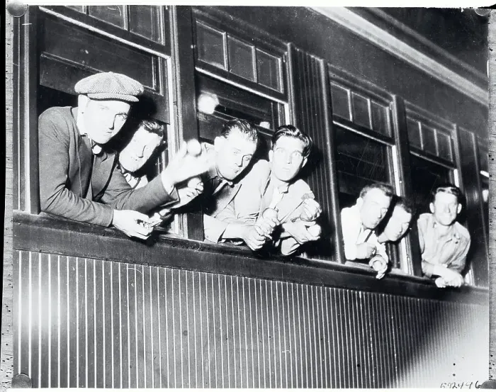 Framed Print : Men Leaning Out Train Windows Framed Print : Men Leaning Out Train Windows
