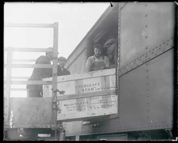 Framed Print : Men Loading Crates onto Train Framed Print : Men Loading Crates onto Train