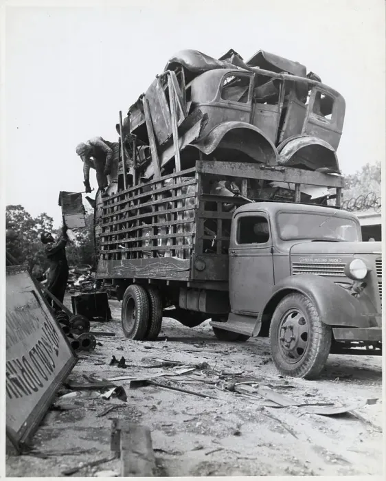 Framed Print : Men Loading Truck with Auto Body Parts Framed Print : Men Loading Truck with Auto Body Parts