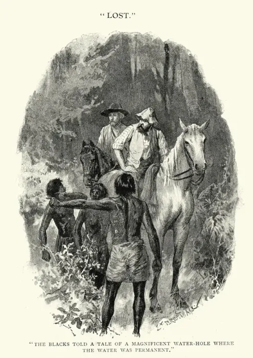 Framed Print : Two men lost in the Australian bush, 19th Century Framed Print : Two men lost in the Australian bush, 19th Century