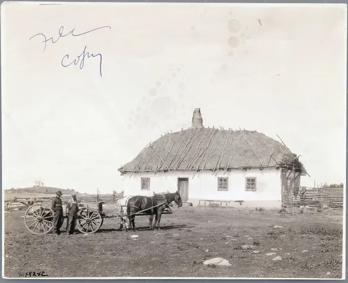Framed Print : Two Men near Horse Driven Wagon and House Framed Print : Two Men near Horse Driven Wagon and House