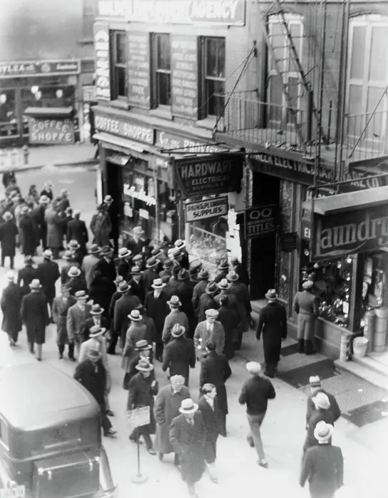 Framed Print : Men Outside Employment Agency Framed Print : Men Outside Employment Agency