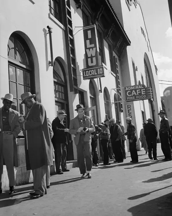Framed Print : Men Outside The Ilwu Hiring Hall Framed Print : Men Outside The Ilwu Hiring Hall