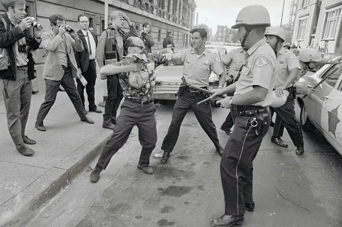 Framed Print : Men Photographing Police Activity Framed Print : Men Photographing Police Activity