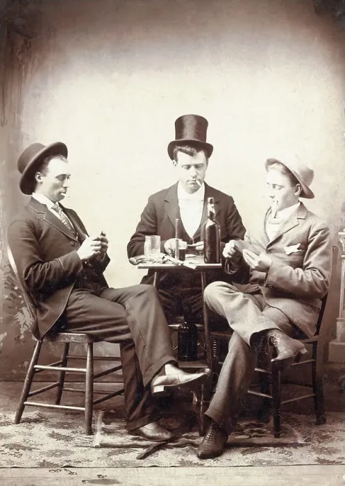 Framed Print : Men Playing Card Game Framed Print : Men Playing Card Game