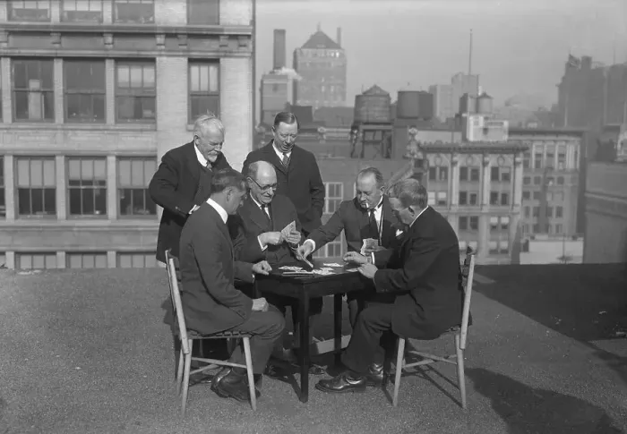 Framed Print : Men playing cards on rooftop Framed Print : Men playing cards on rooftop