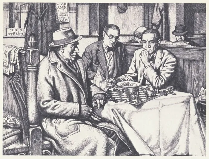 Framed Print : Men Playing Chess Framed Print : Men Playing Chess