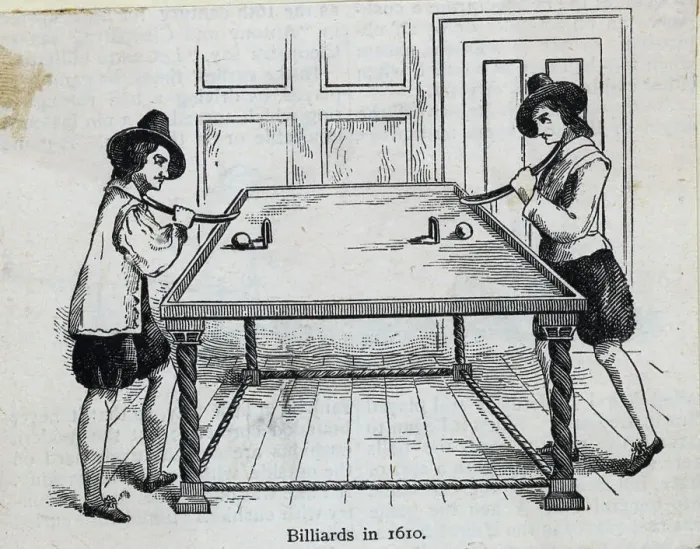 Framed Print : Two Men Playing Early Form Of Billiards