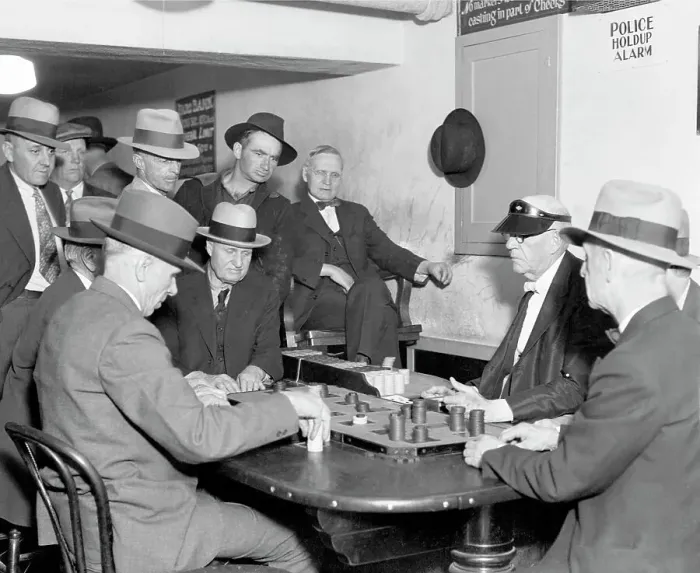 Framed Print : Men Playing Faro at Casino