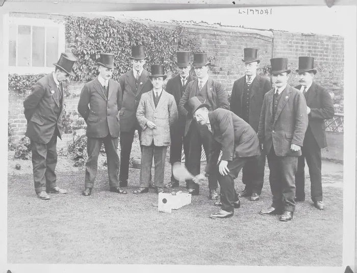 Framed Print : Men Playing Game of Trap and Ball Framed Print : Men Playing Game of Trap and Ball