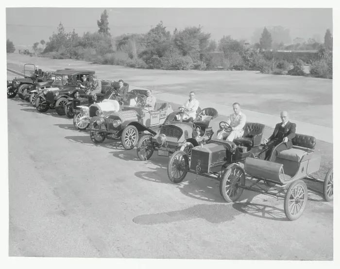 Framed Print : Men Posing With Vintage Cars