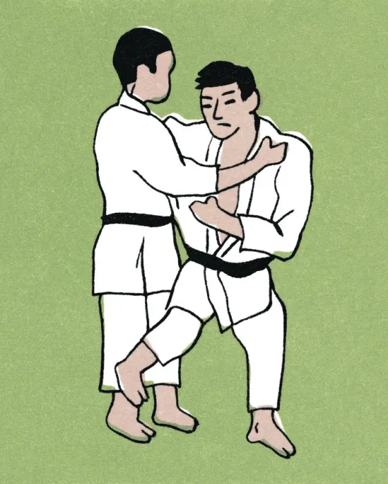 Framed Print : Two Men Practicing Karate Framed Print : Two Men Practicing Karate
