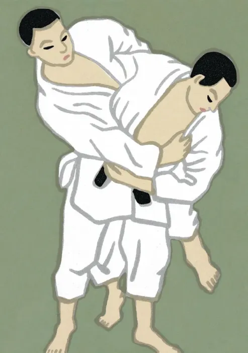 Framed Print : Two Men Practicing Karate Framed Print : Two Men Practicing Karate