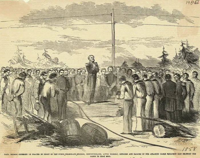 Framed Print : Men Praying at New Telegraph Station Framed Print : Men Praying at New Telegraph Station