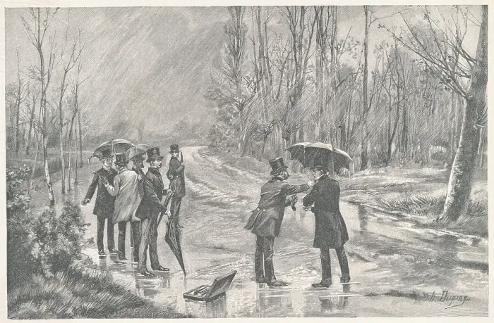 Framed Print : Men Preparing for Pistol Duel Framed Print : Men Preparing for Pistol Duel