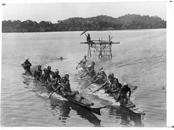 Framed Print : Men In rafts On Water In Burma, Burma Framed Print : Men In rafts On Water In Burma, Burma